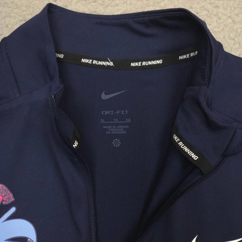 Nike Running Quarter Zip Pullover Mens XL Navy Special Olympics Logo Dri Fit